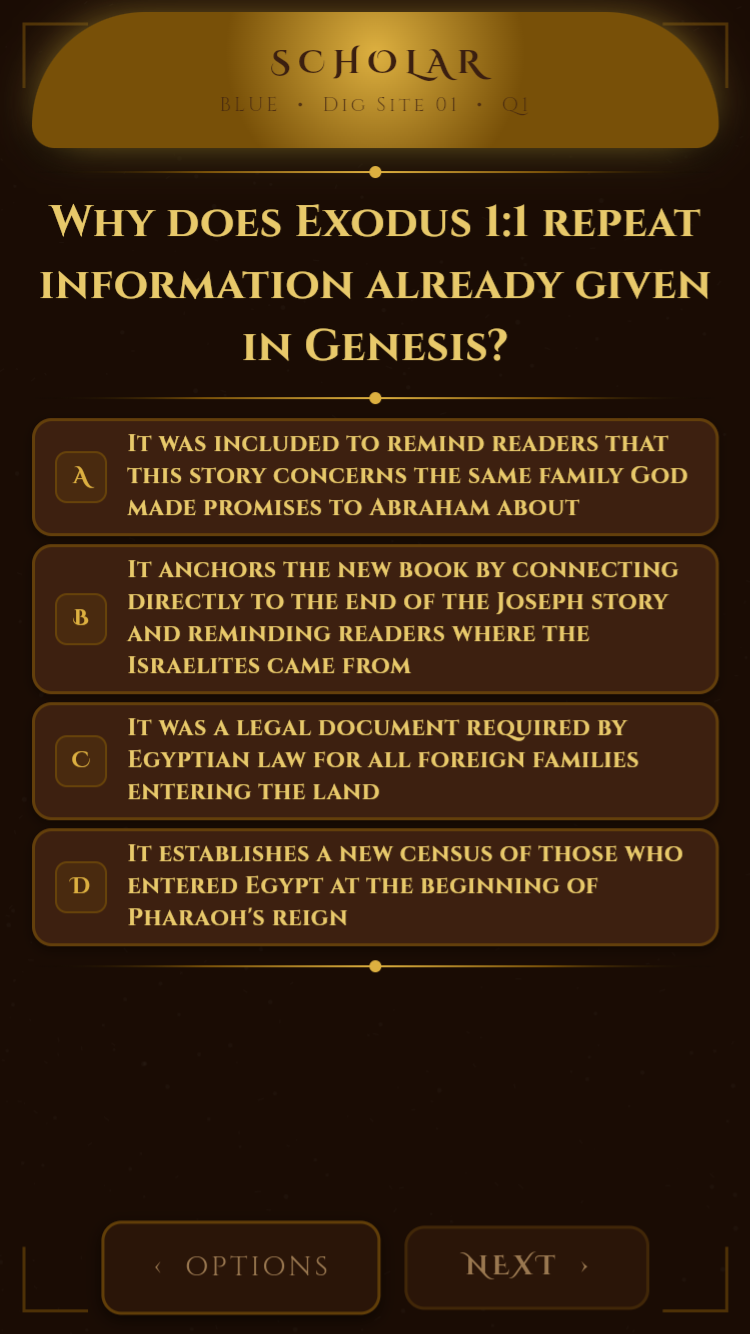 Scholar Mode question with answer choices