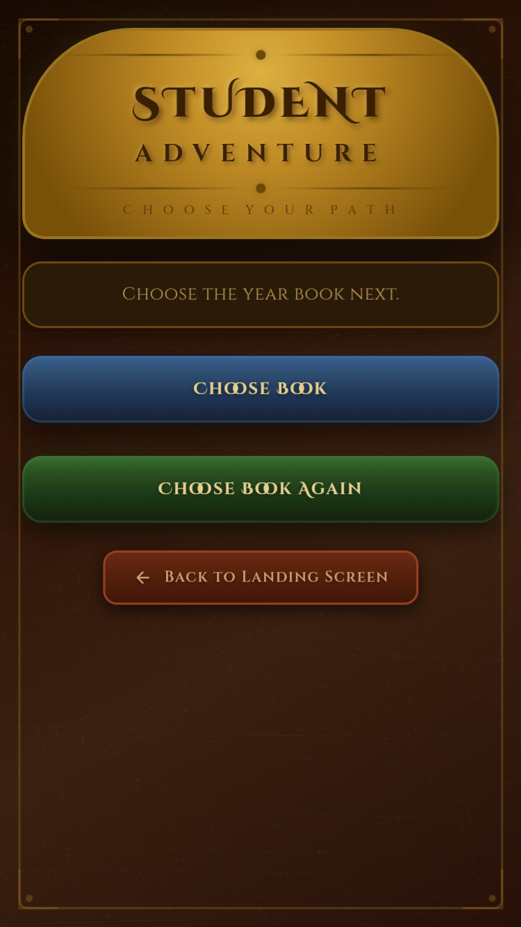 Student home screen after joining with a family code